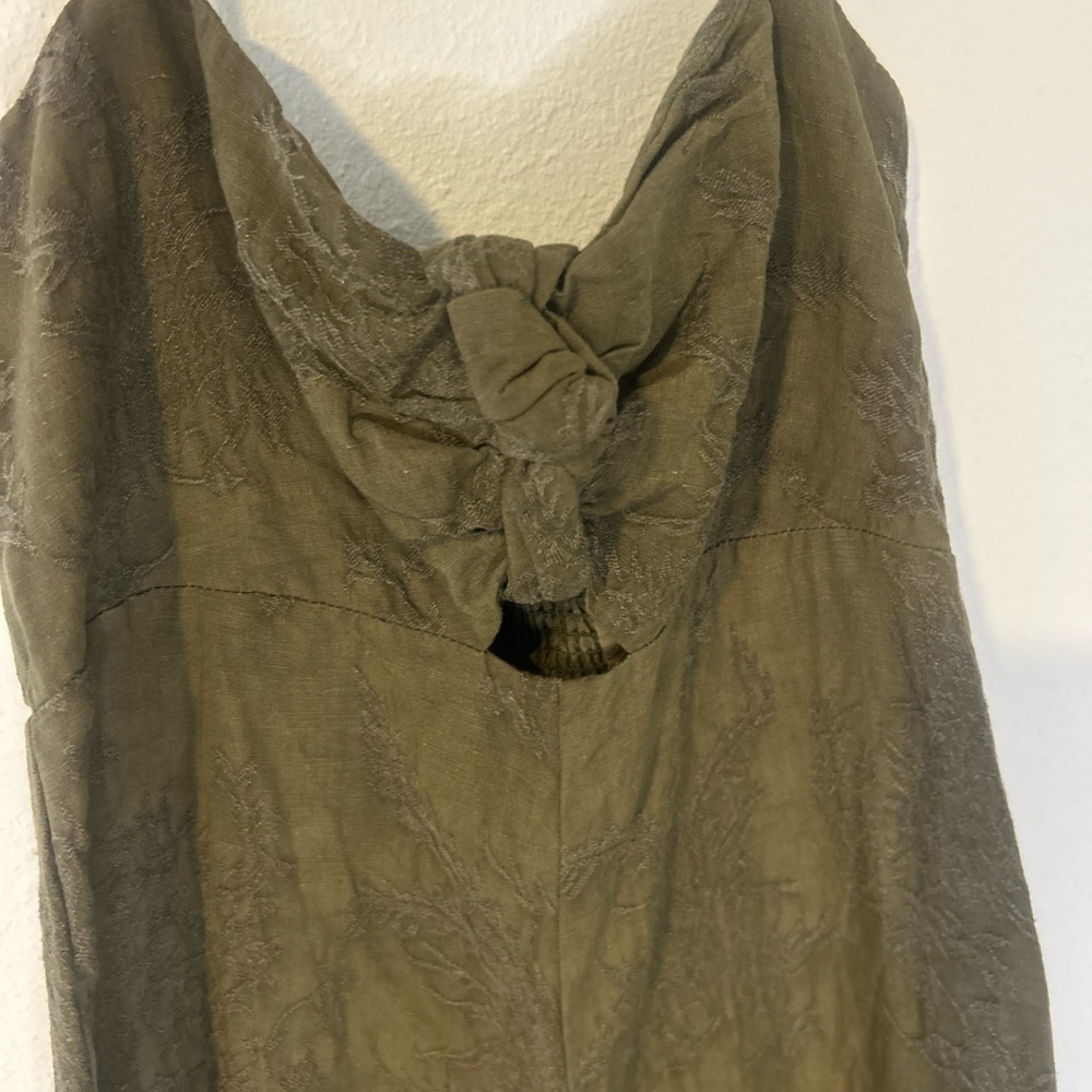 elevenses Olive Halter Tie-Front Jumpsuit - Picture 12 of 16